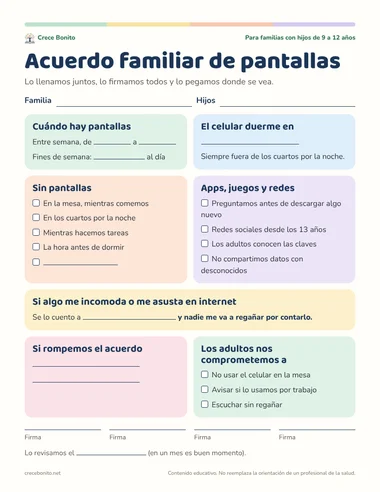 Acuerdo familiar de pantallas para imprimir
